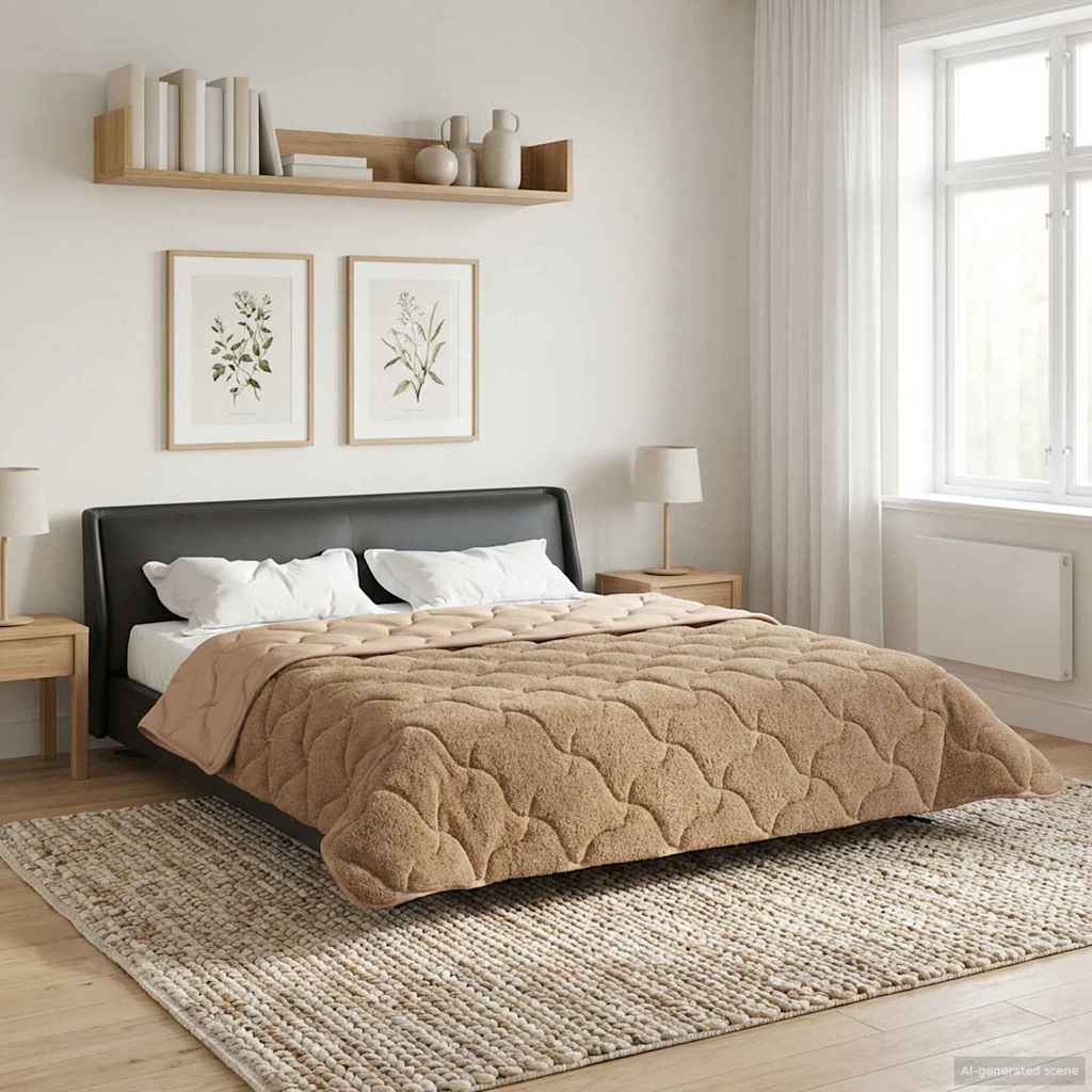 Ganzjahresbettdecke Gepolstert Anthrazit 135 x 200 cm