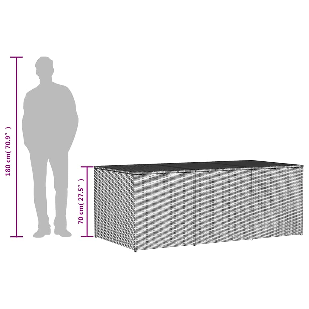 Gartentruhe Schwarz 283L Poly Rattan