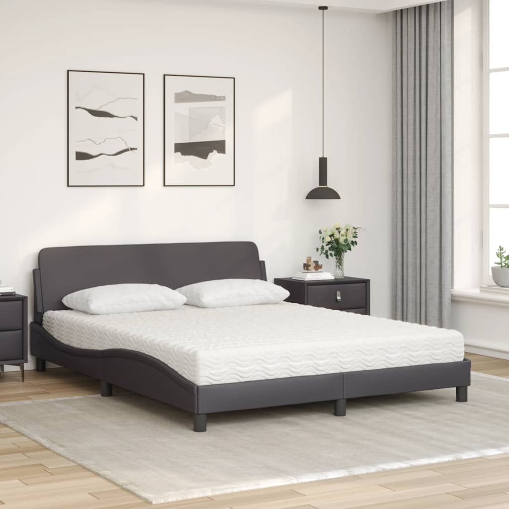 Bett mit Matratze "Dover" Schwarz 80x200 cm Kunstleder