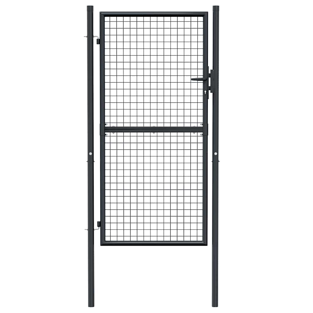 Maschen-Gartentor verzinkter Stahl 100 x 75 cm Grau