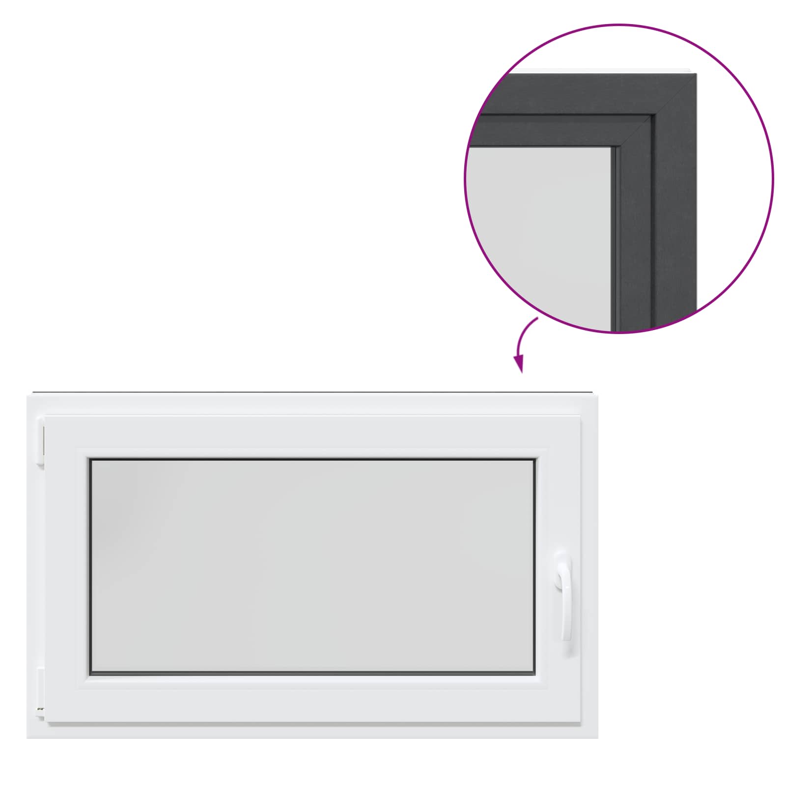 Kellerfenster RISOR 50 x 50 cm PVC und Glas Weiß