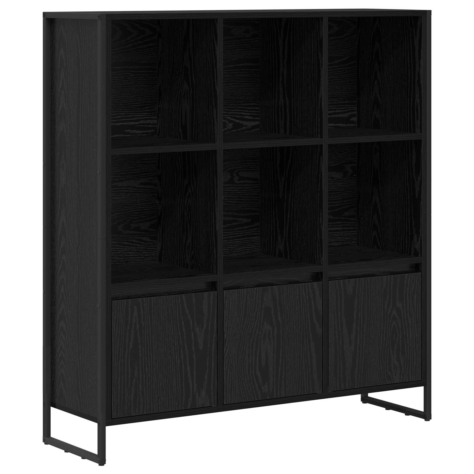 Bücherregal 2 pcs Schwarz Eichen-Optik 99,5 x 30 x 108 cm
