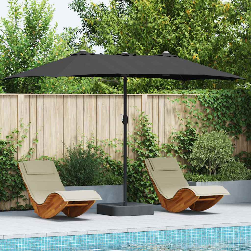 Garten-Sonnenschirm Sand 385 x 209 x 244 cm Polyester und Stahl