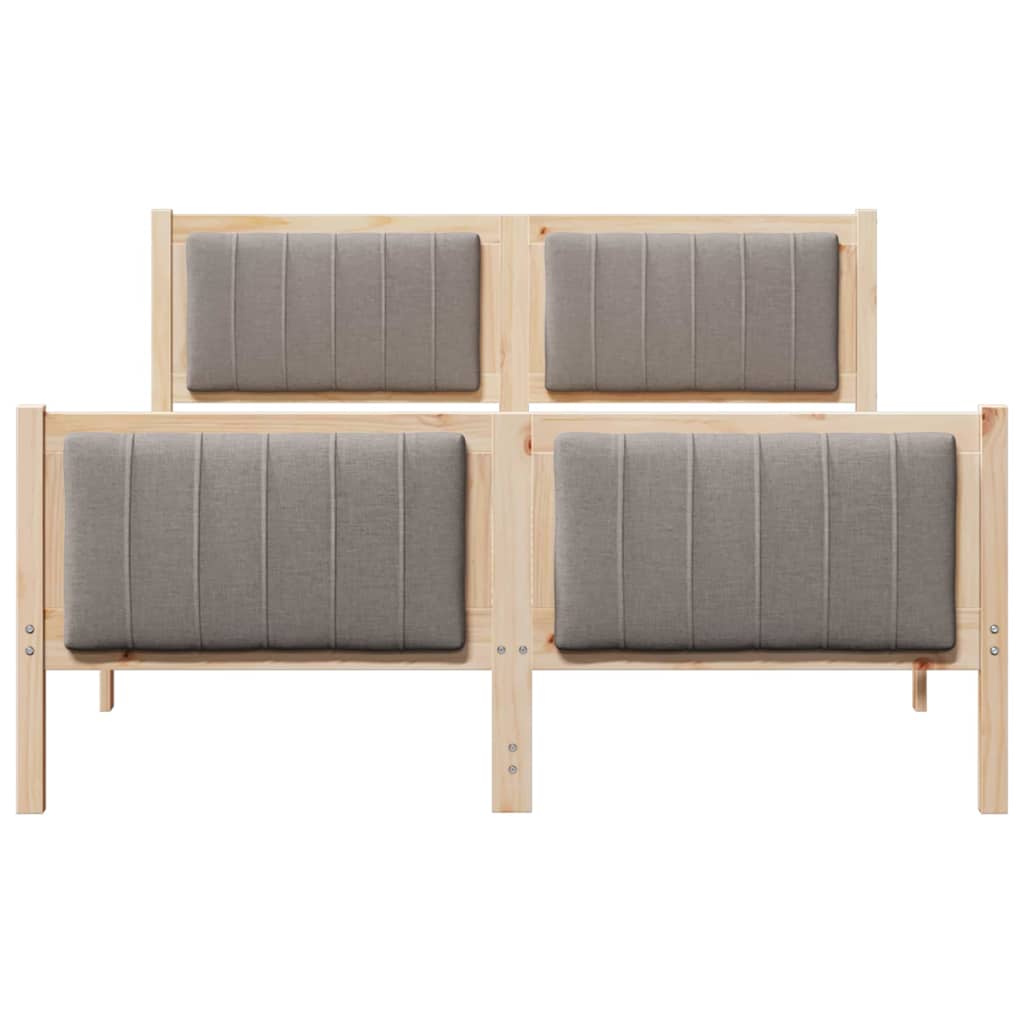 Bettgestell Braun und hellgrau 200 x 200 cm Massivholz Kiefer