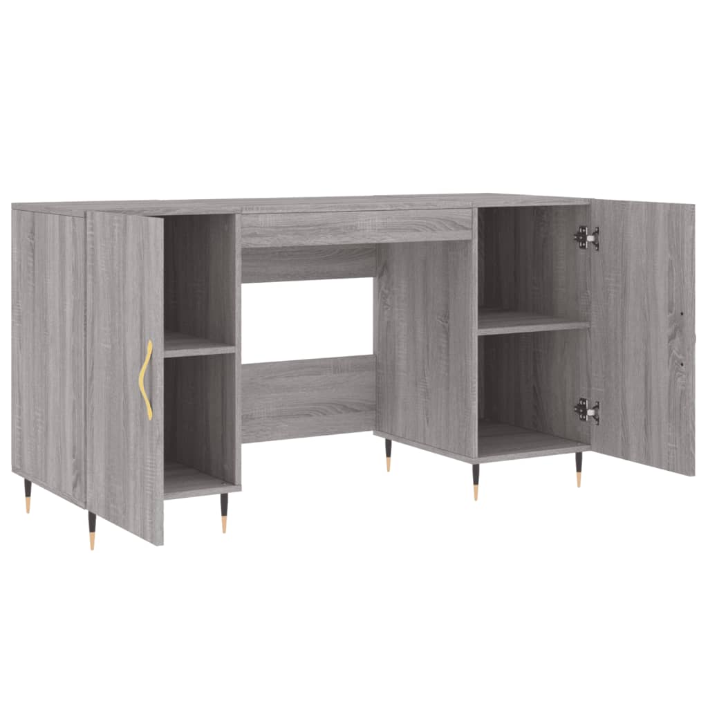 Schreibtisch Betongrau 140x50x75 cm Holzwerkstoff