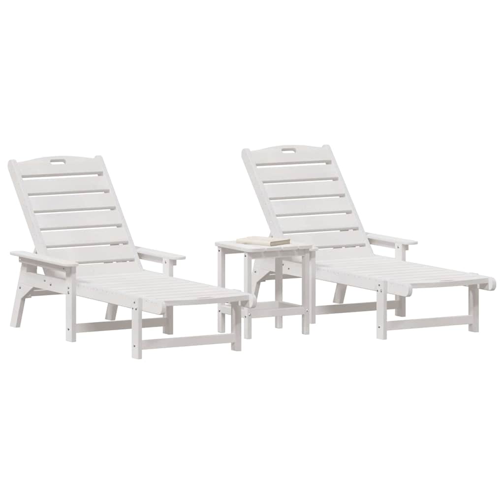 Sonnenliege 2 pcs Weiß 195,5 x 53 x 98,5 cm Polyethylen