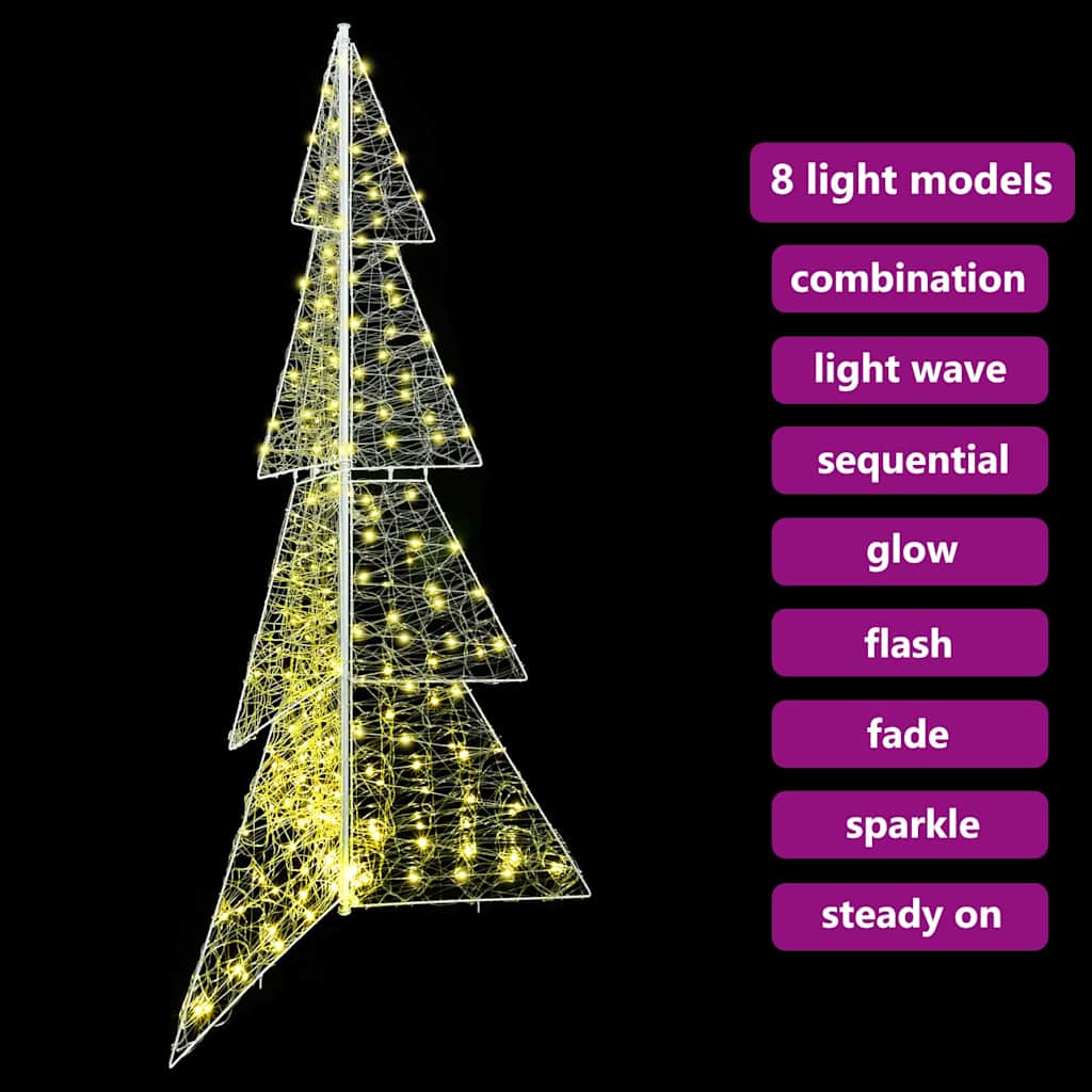 Weihnachtsbaum mit 100 LEDs Warmes Weiß 120 cm Acryl