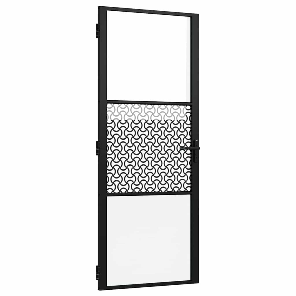 Innentür ESG Glas und Aluminium 76x201,5 cm Schwarz