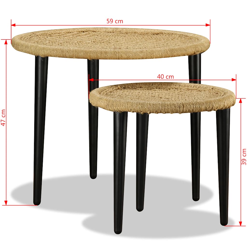 2-tlg. Couchtisch-Set Chindi-Details Mehrfarbig