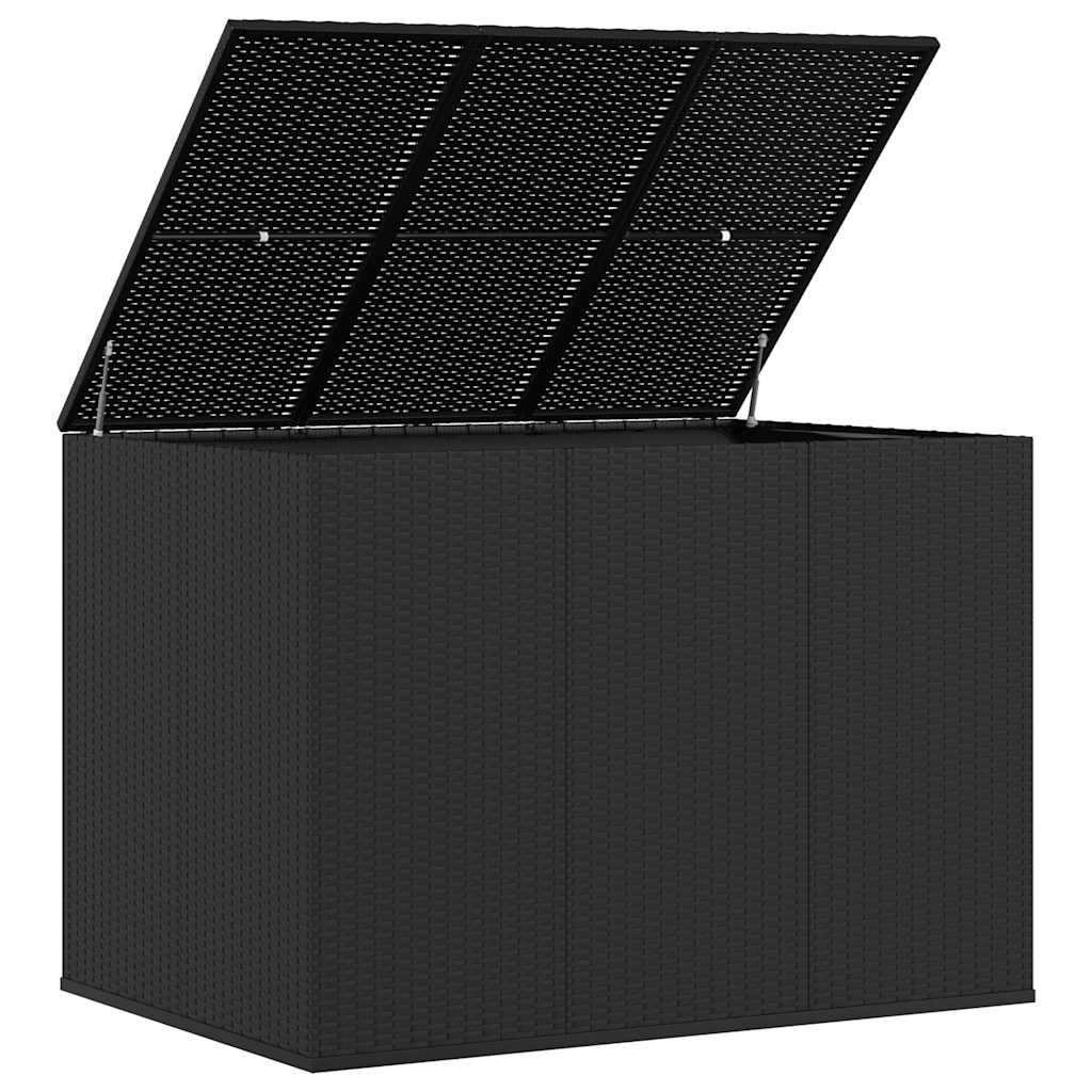 Garten-Kissenbox PE Rattan 100x49x103,5 cm Schwarz