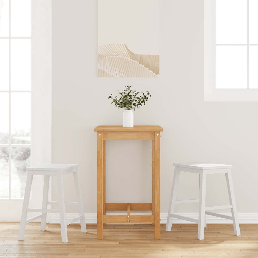 Barstühle mit Kissen 2 Stk. Braun Massivholz Gummibaum
