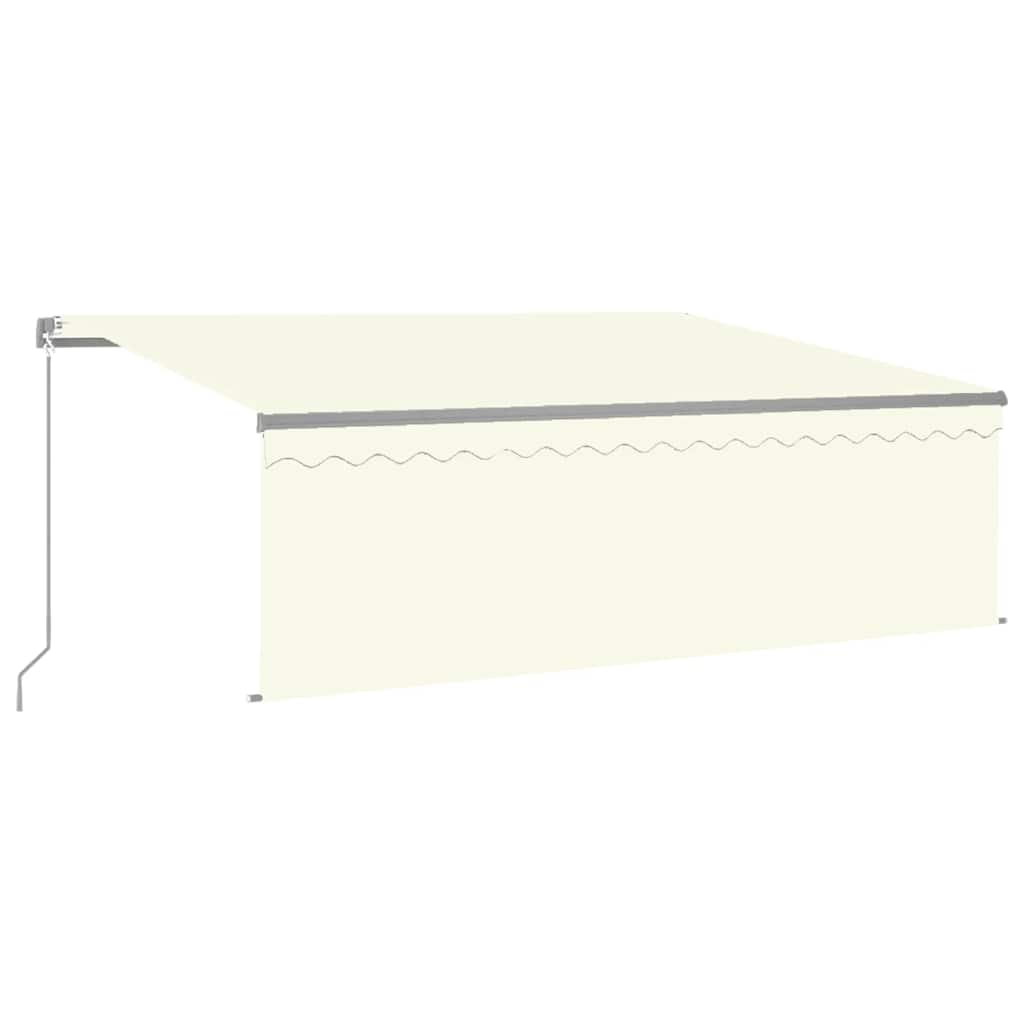 Markise Manuell Einziehbar mit Rollo 3x2,5 m Creme