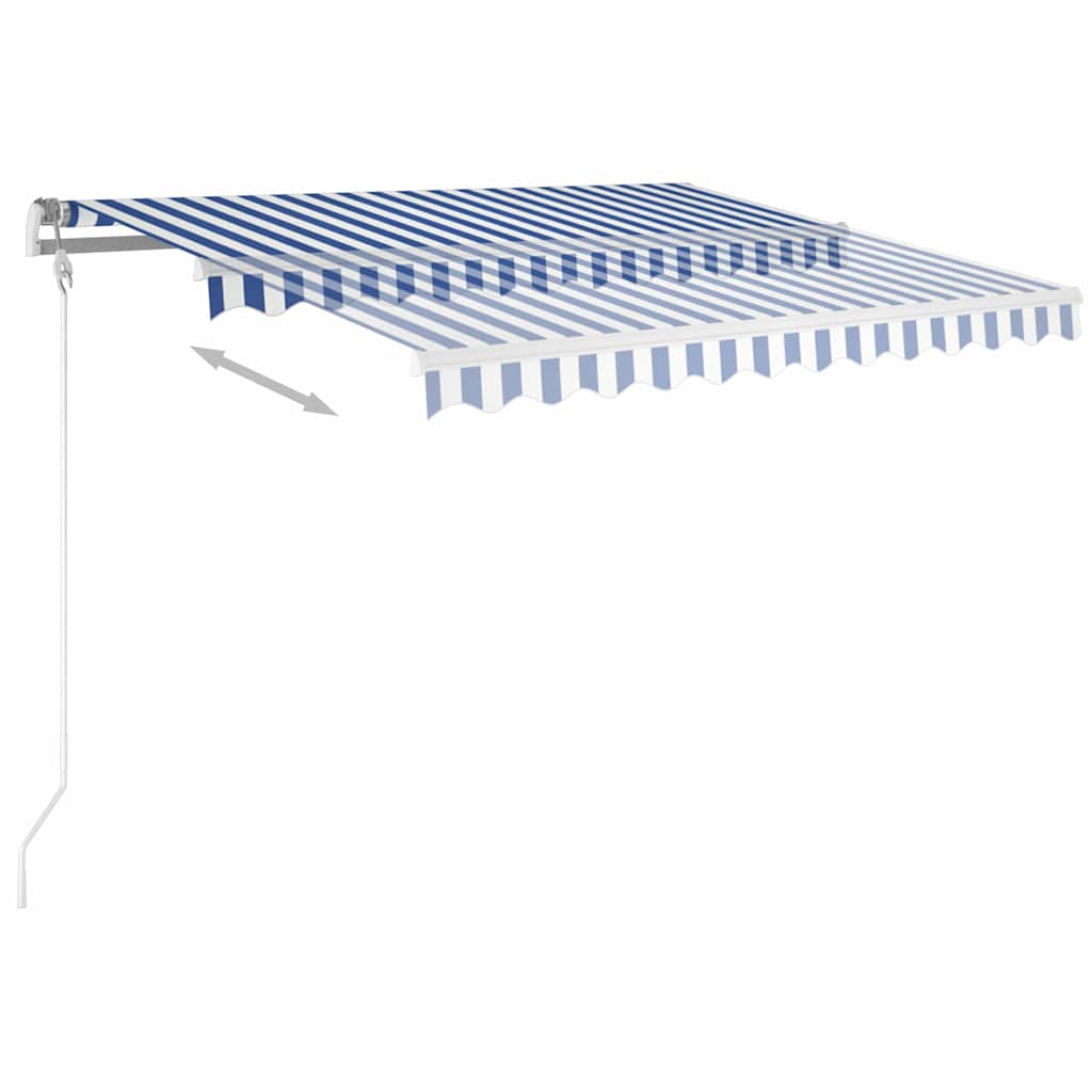Markise Manuell Einziehbar mit Pfosten 3x2,5 m Creme