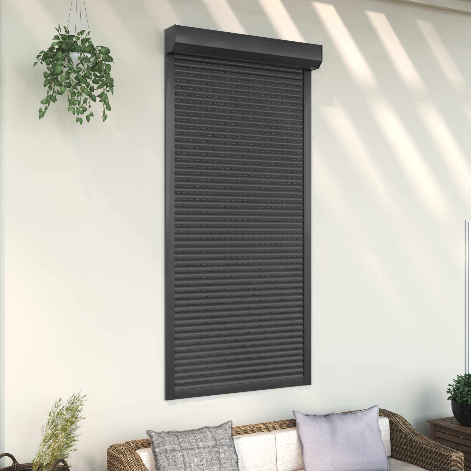 Rollladen Weiß 70 x 100 cm Aluminium und Polyurethan