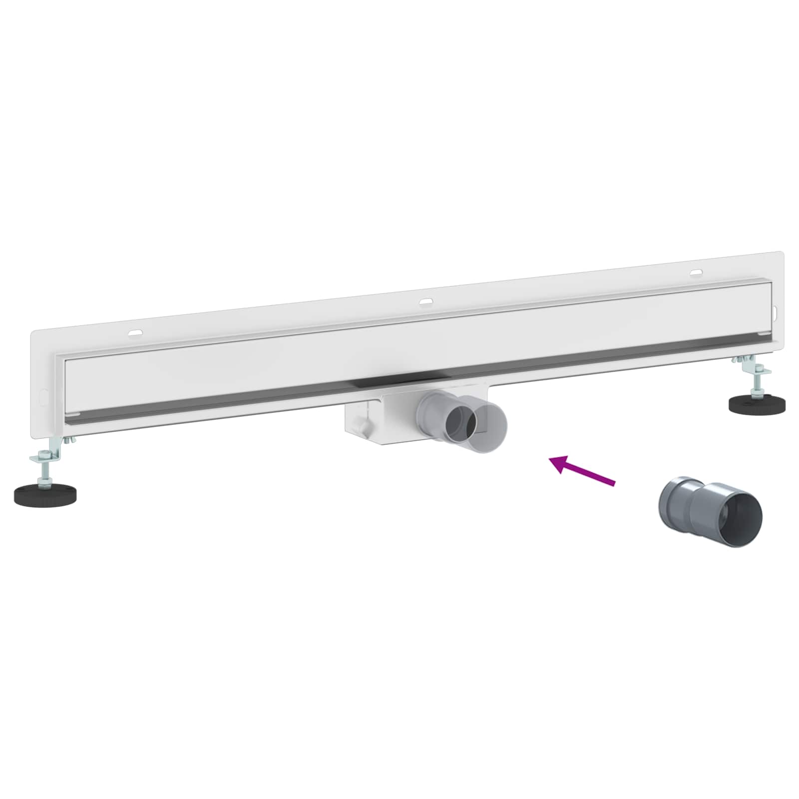 Wandmontierter Duschablauf Silber 50 cm Edelstahl 304