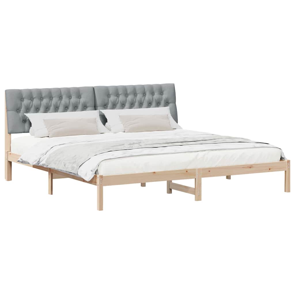 Bettgestell mit gepolstertem Kopfteil Braun 200 x 200 cm