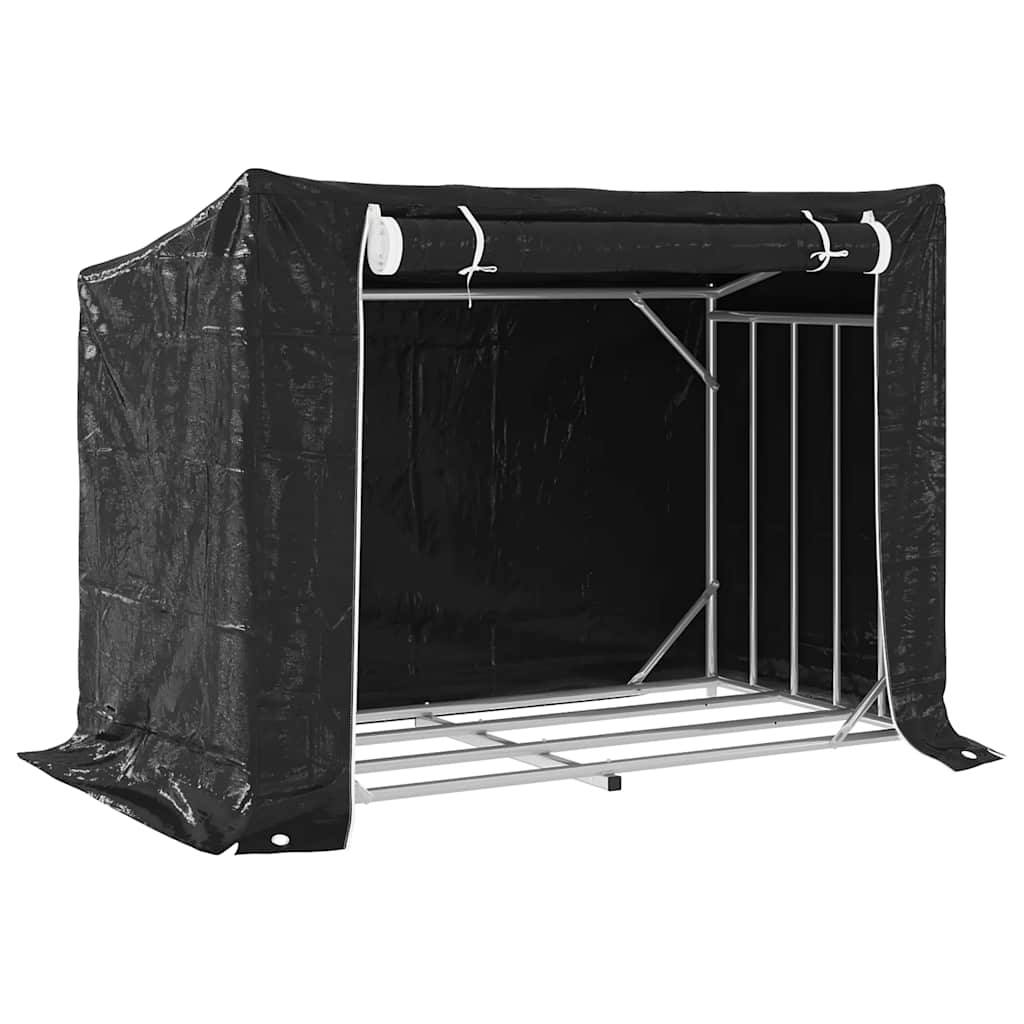 Brennholzregal mit Regenschutz 100,5x40,5x110,5 cm