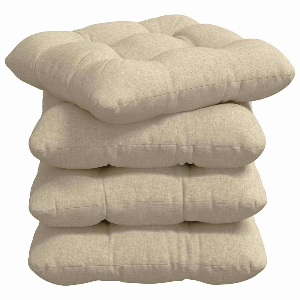 Sitzkissen 4 pcs Hellgrau 40 x 40 x 12 cm Stoff