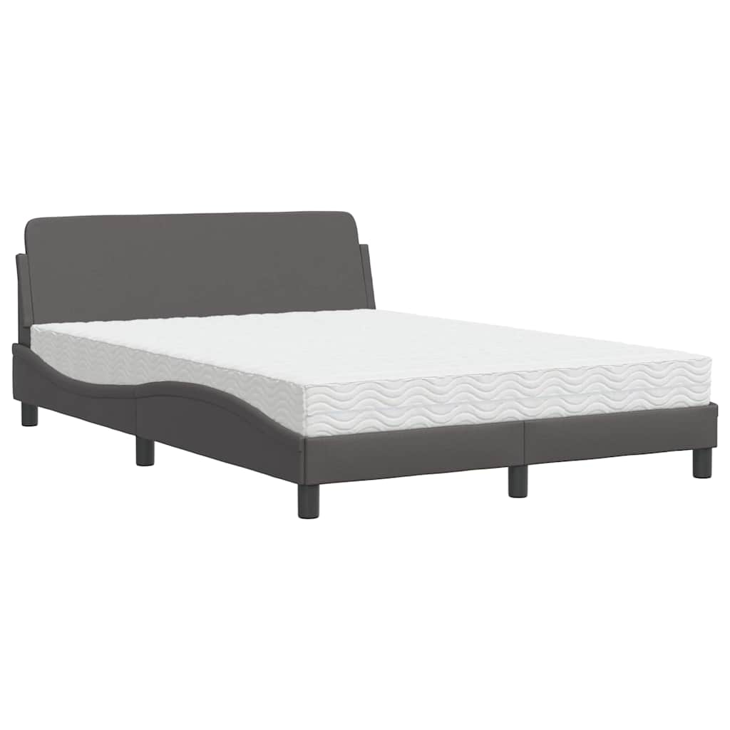Bett mit Matratze "Dover" Schwarz 80x200 cm Kunstleder