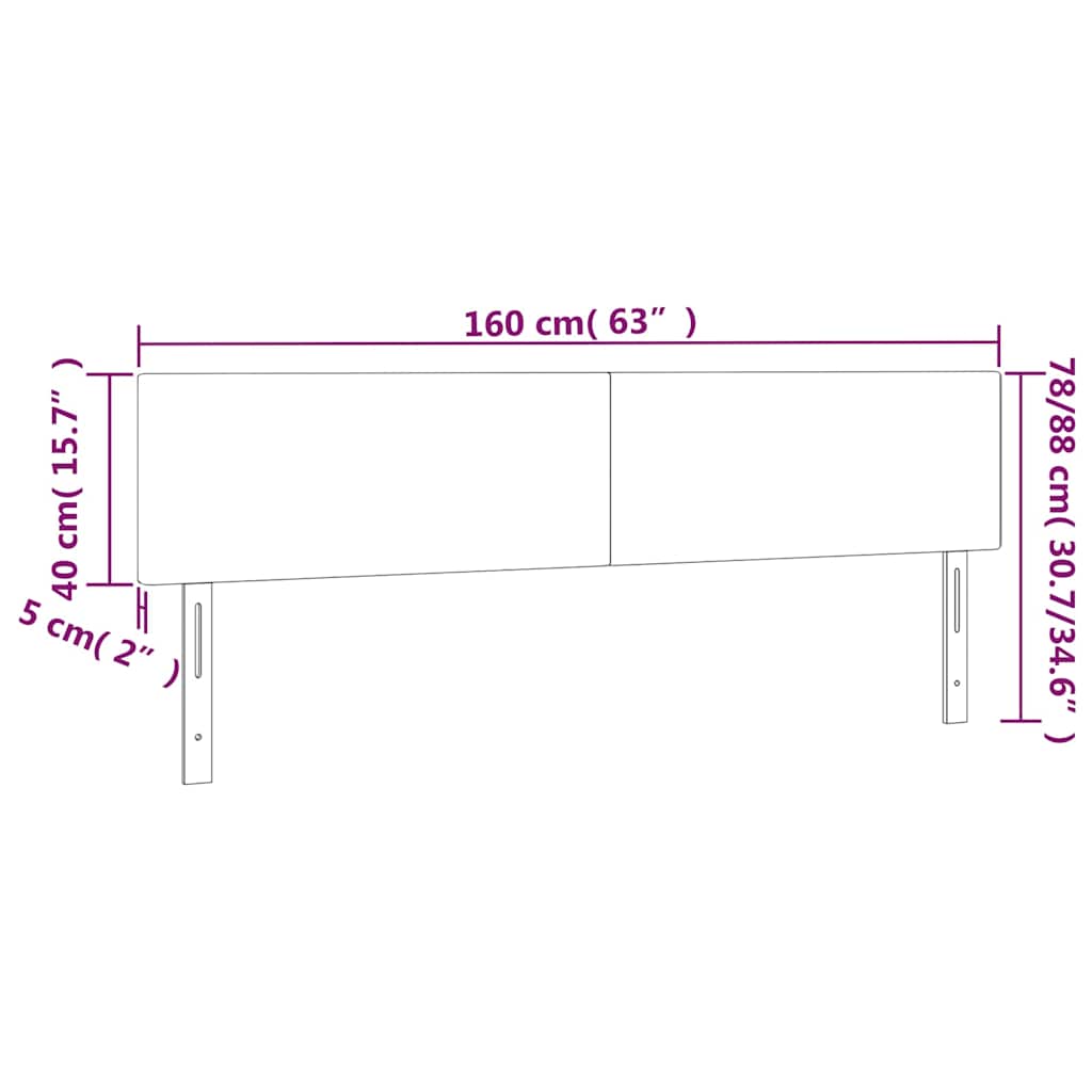 Kopfteil Hellgrau 80x5x118/128 cm Samt