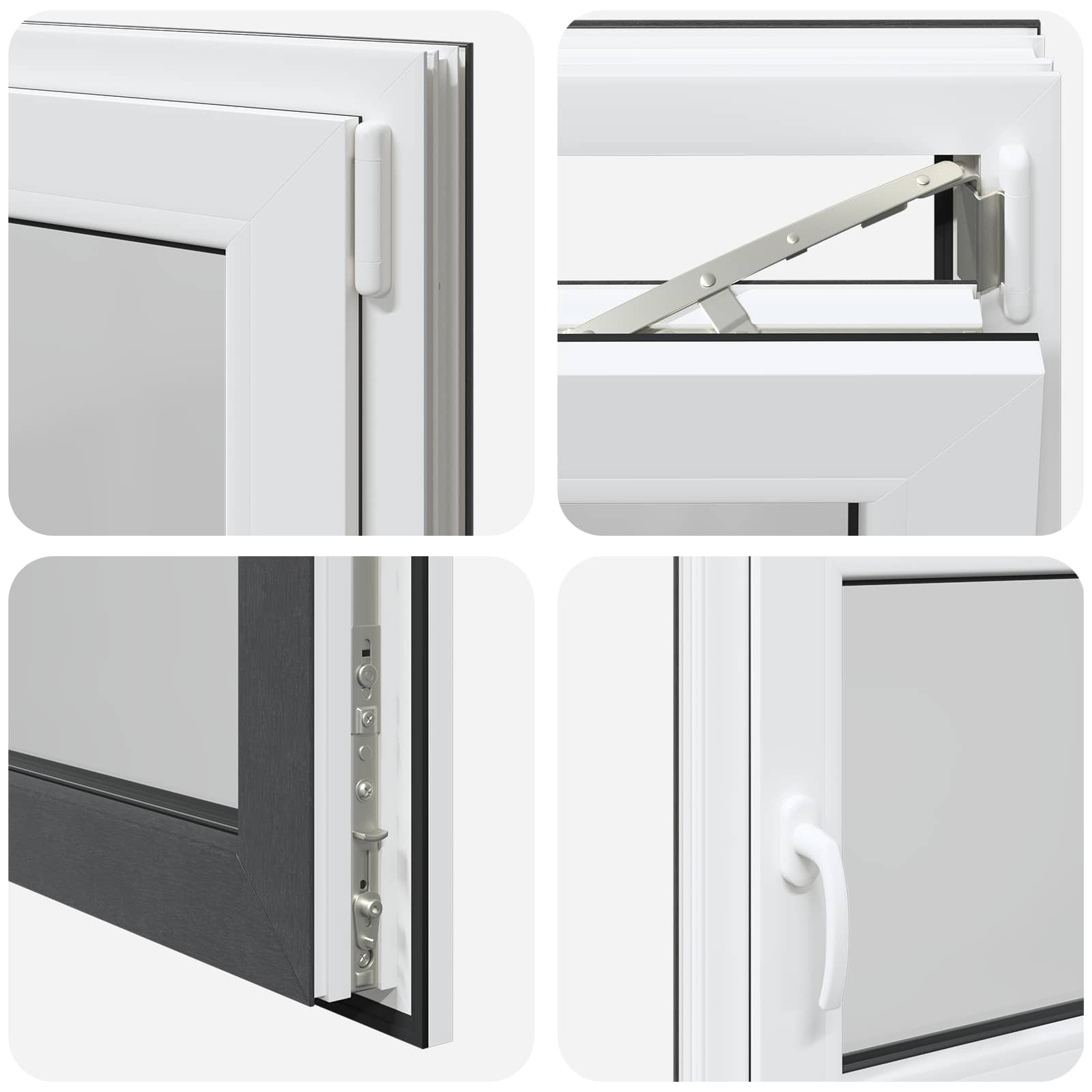 Kellerfenster RISOR 50 x 50 cm PVC und Glas Weiß