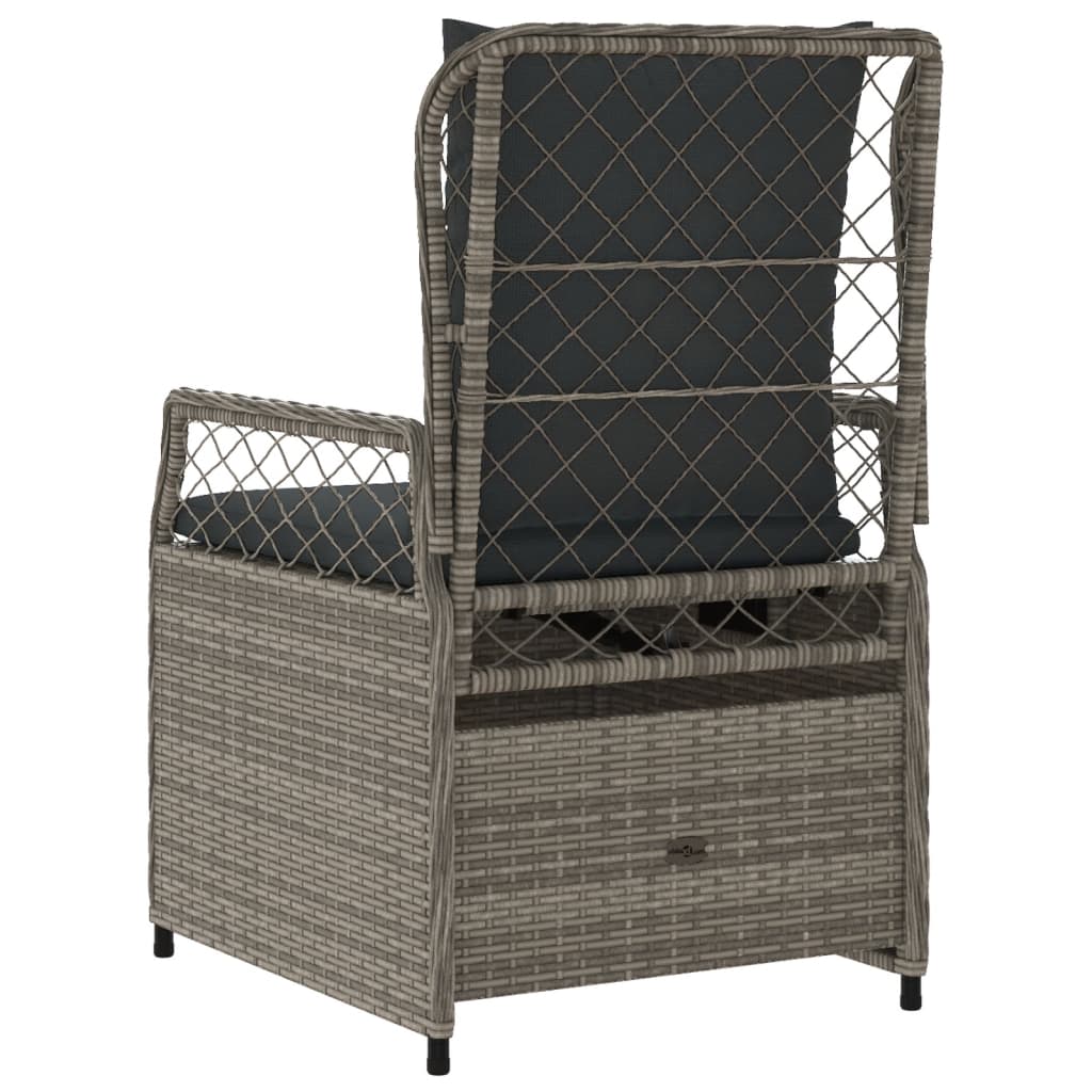 Gartensessel 2 Stk. Verstellbar Schwarz Poly Rattan