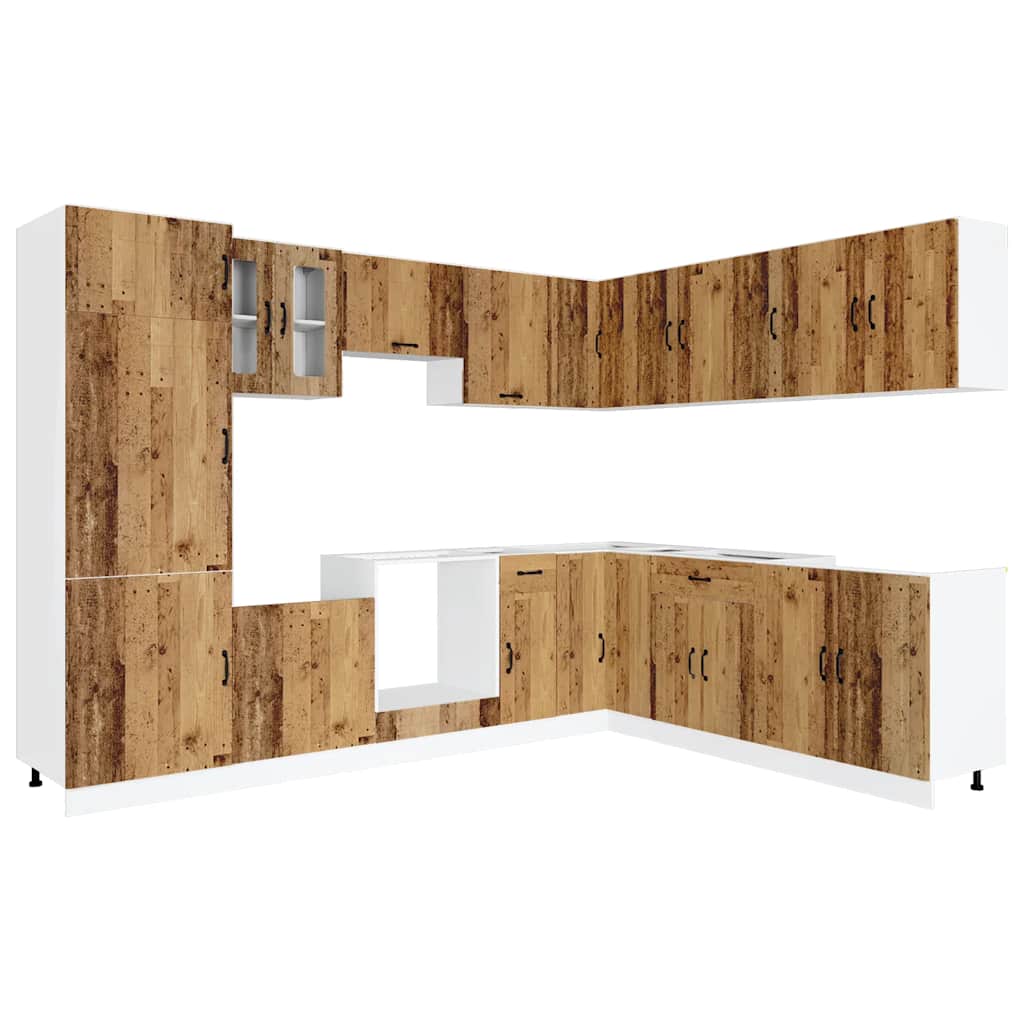 14-tlg. Küchenschrank-Set Kalmar Weiß Holzwerkstoff
