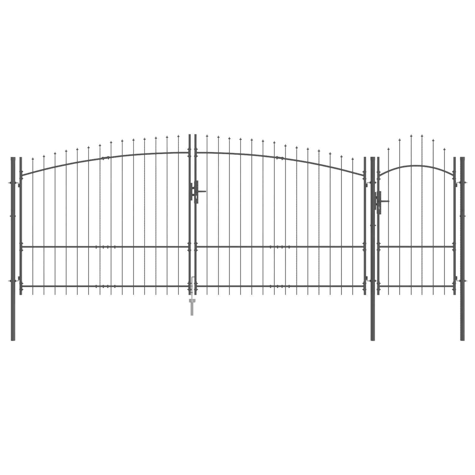 Gartentor Woerden Stahl 1x4 m Schwarz
