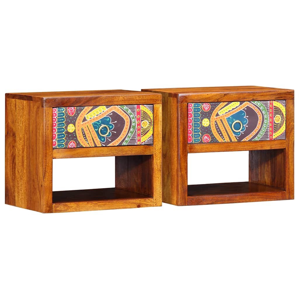 Nachttisch Braun 40 x 35 x 35 cm Massivholz Akazie