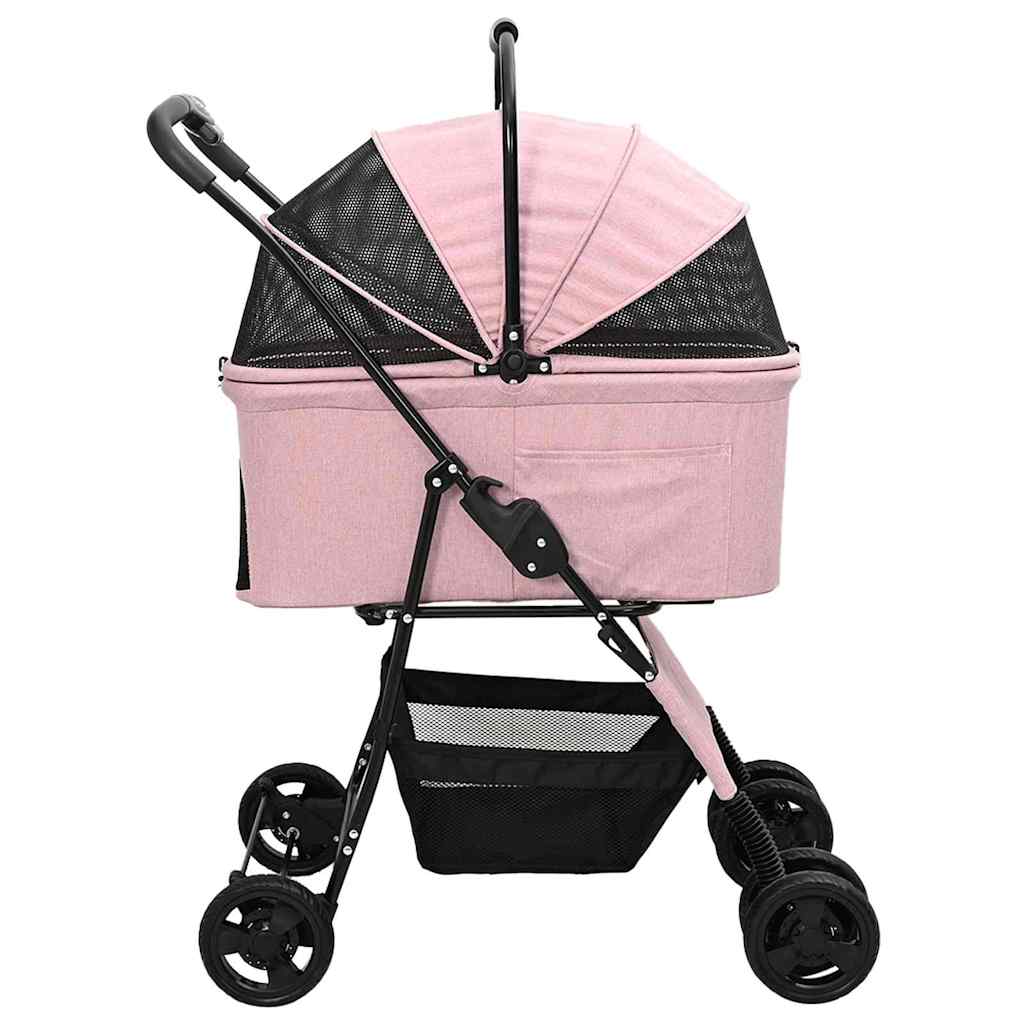 Faltbarer Haustierwagen Rosa 81 x 47 x 99 cm Polyester