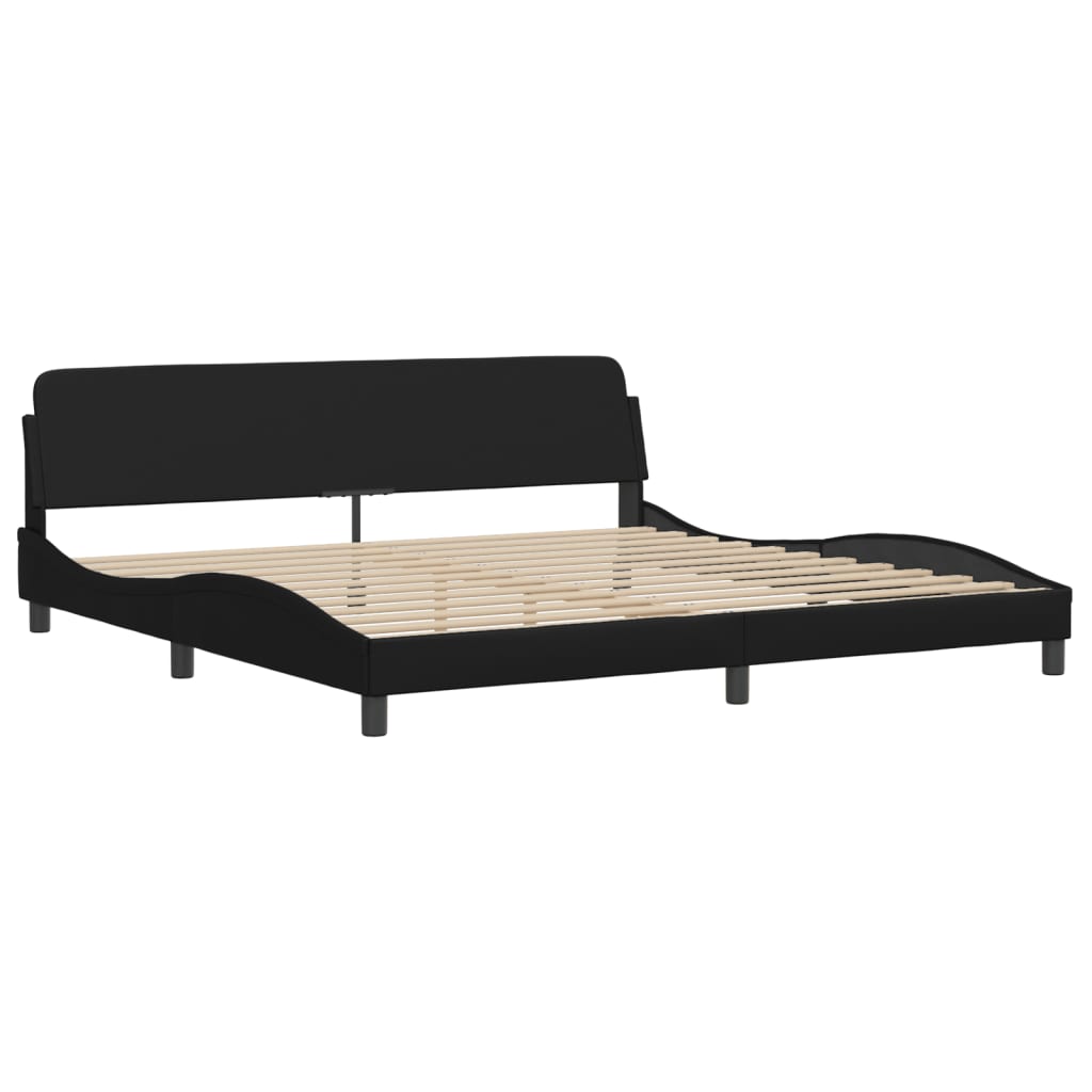 Bett mit Matratze "Dover" Schwarz 80x200 cm Kunstleder