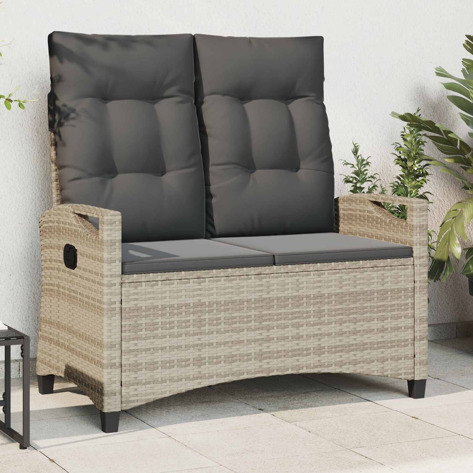 Gartenbank Schwarz 105 x 60 x 112 cm Stahl und Polyester