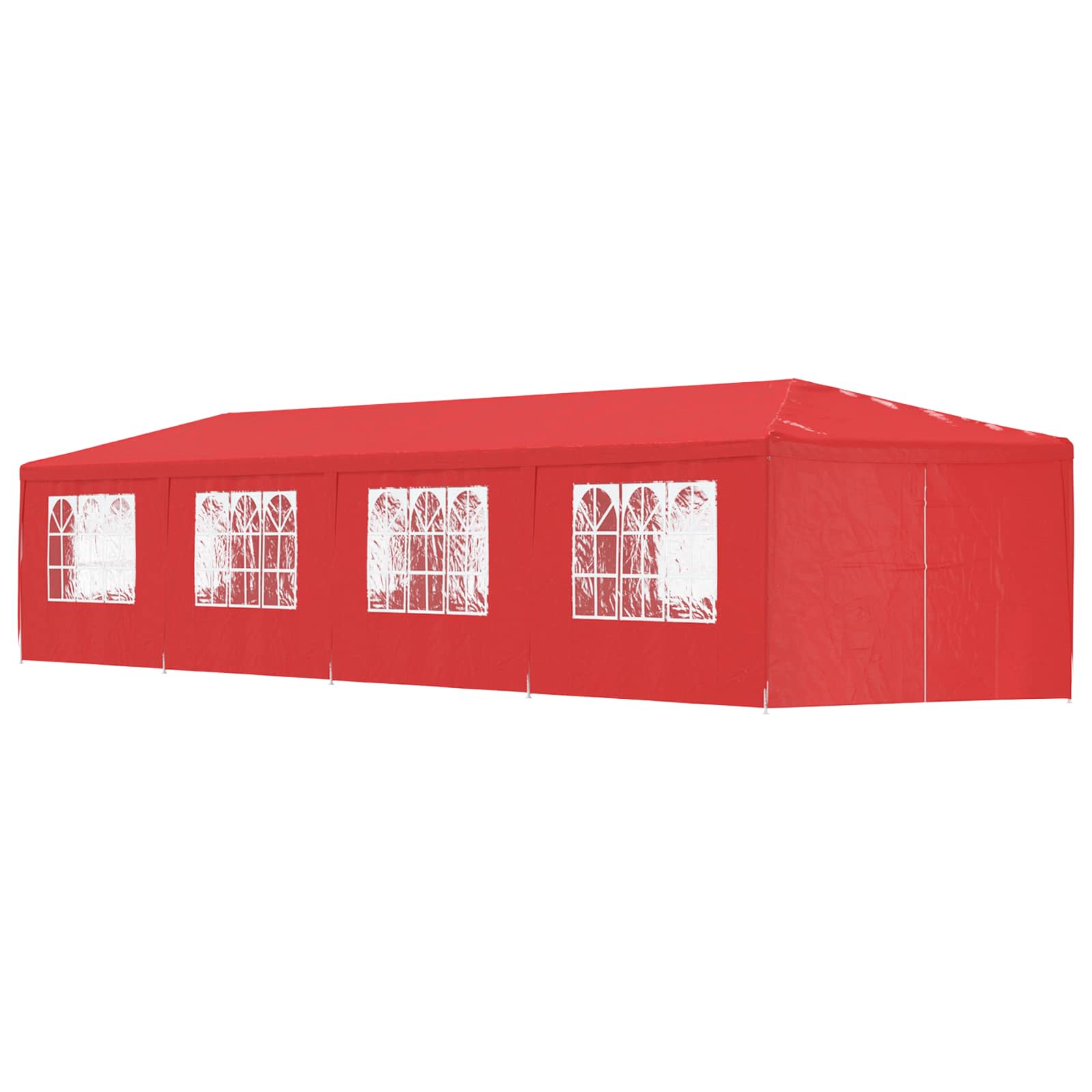 Party-Zelt 400 x 300 x 255 cm Rot PE und Stahl