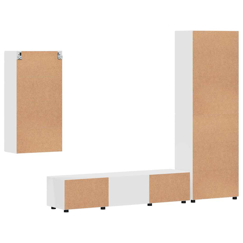 Highboard mit Regal FLORIN Weiß 60 x 35 x 182 cm Holzwerkstoff