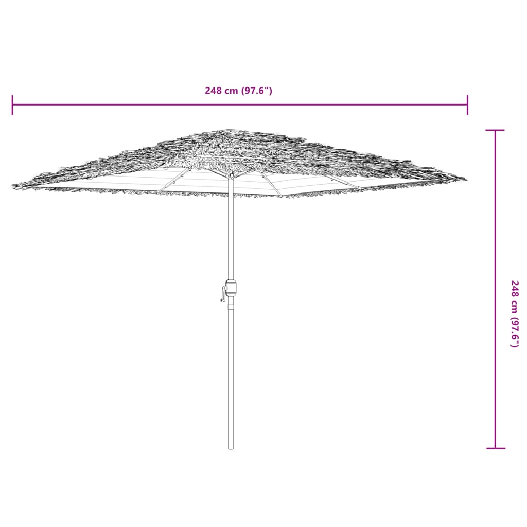 Sonnenschirm mit LED und Stahlmast Braun 248x248x248 cm