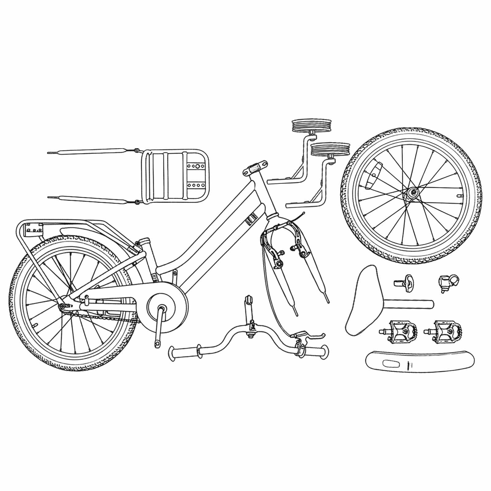 Kinderfahrrad 18 Zoll für 5-7 Jahre alt Schwarz