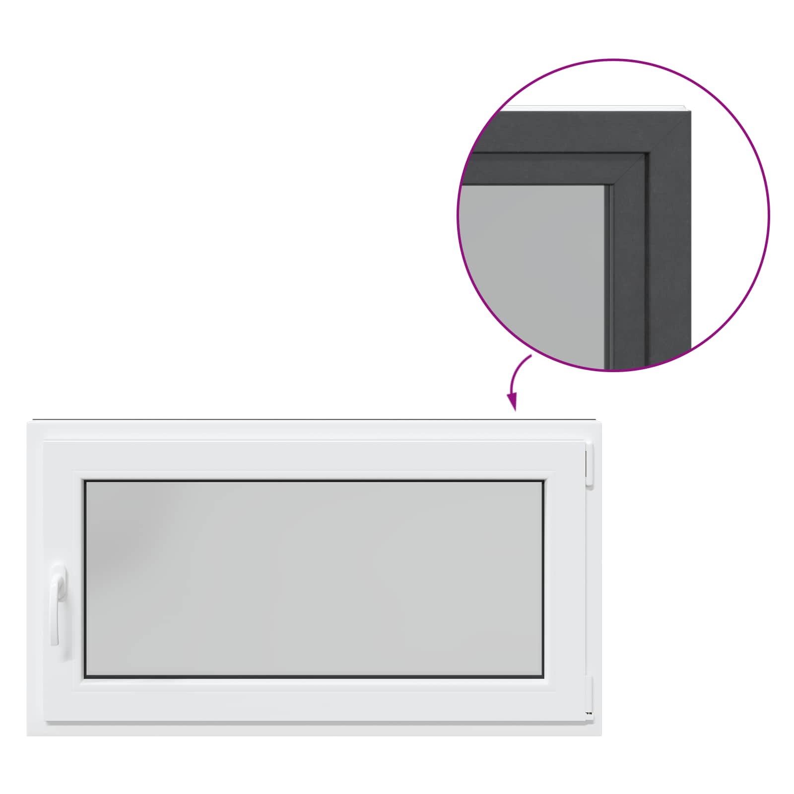 Kellerfenster RISOR 50 x 50 cm PVC und Glas Weiß