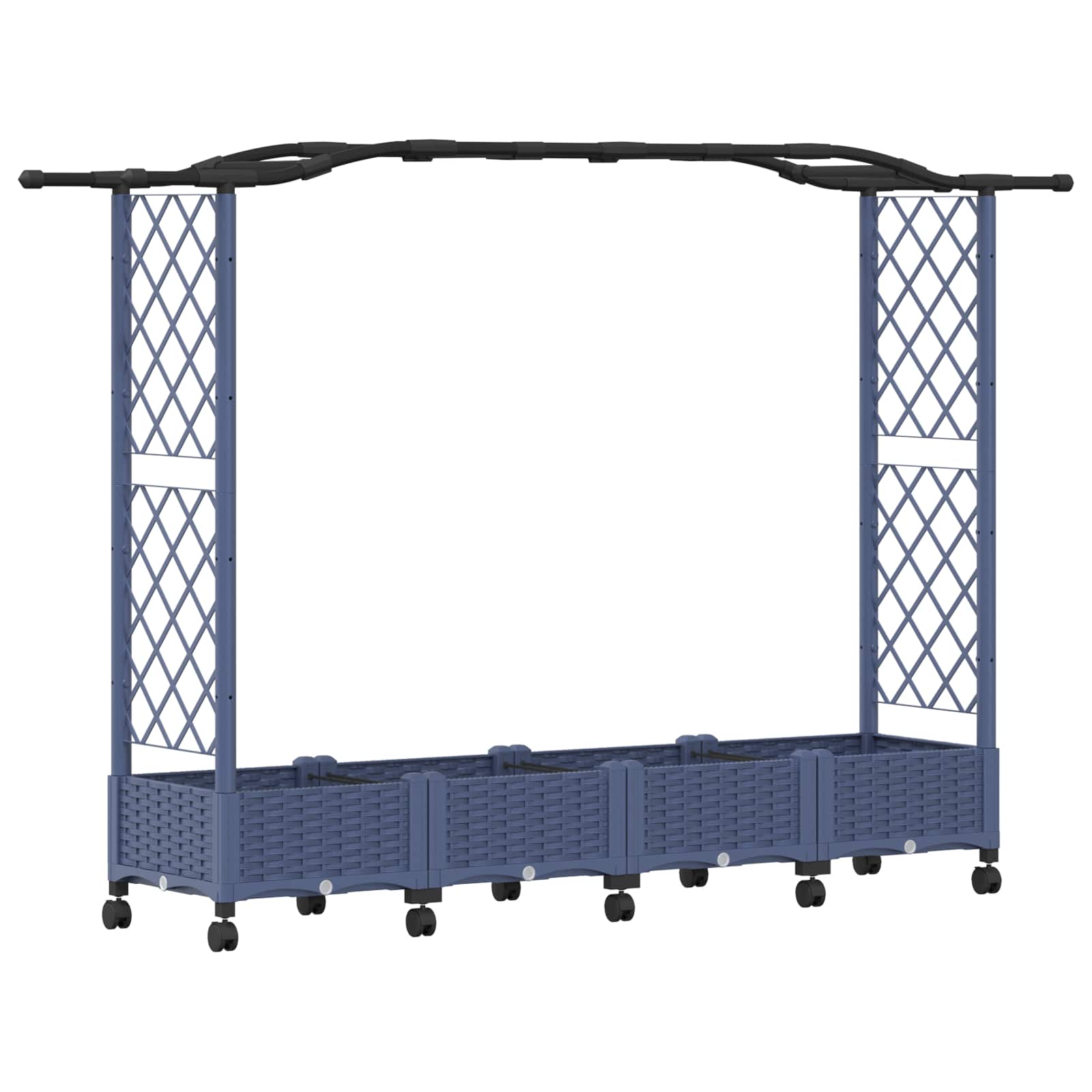 Hochbeet mit Rankgitter und Dach Braun 124 x 40 x 123 cm PP