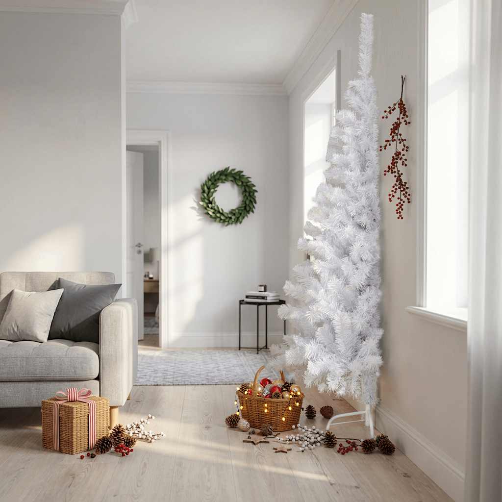 Künstlicher Halb-Weihnachtsbaum mit Ständer Grün 150 cm PVC