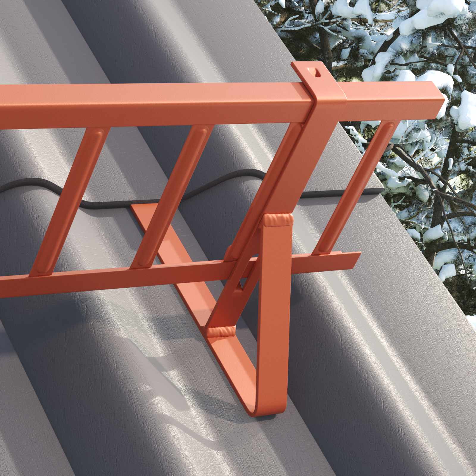 Dachschneeschild Anthrazit 100 x 29,5 x 34,5 cm Stahl