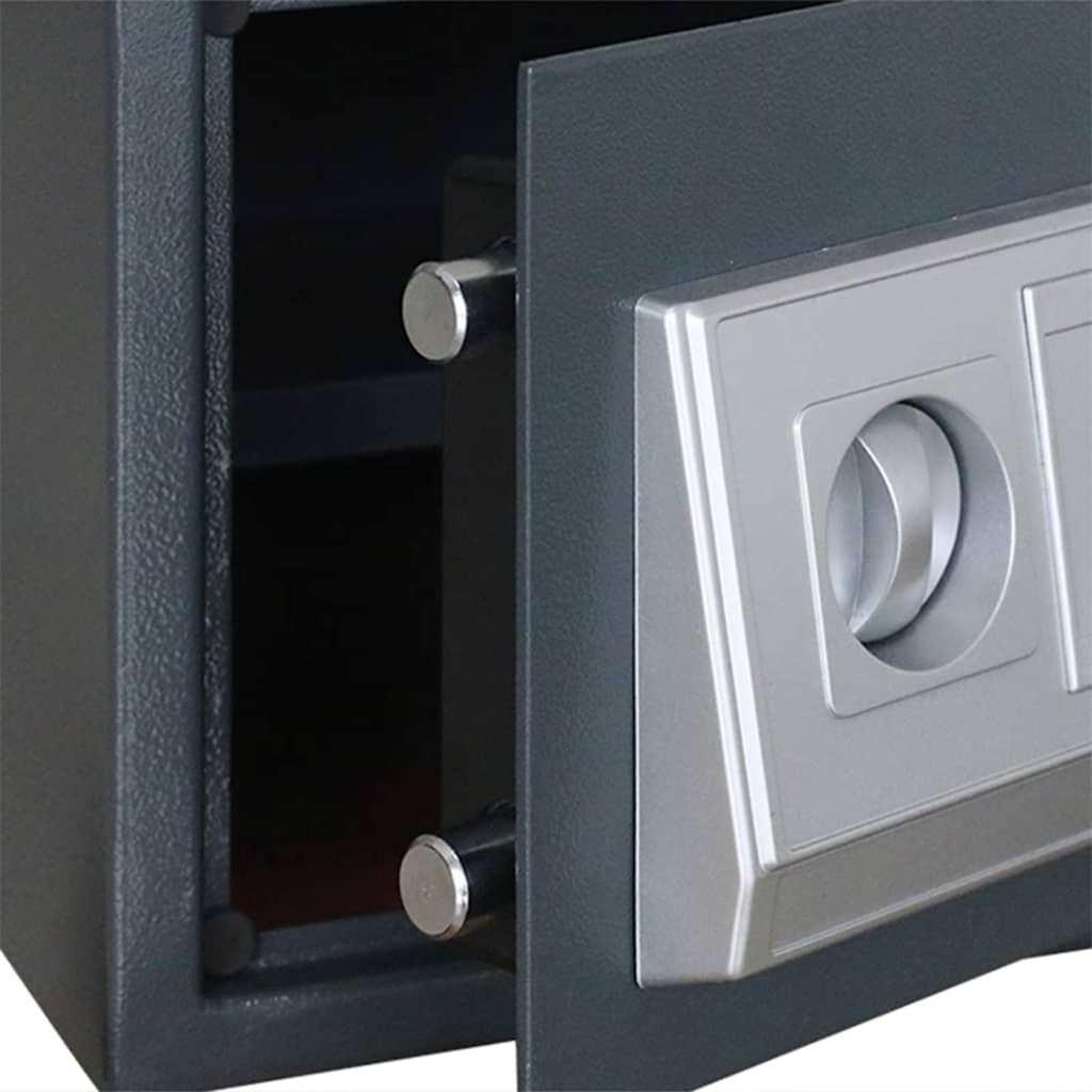 Digitaler Safe mit Schloss Dunkelgrau 23 x 17 x 17 cm Stahl