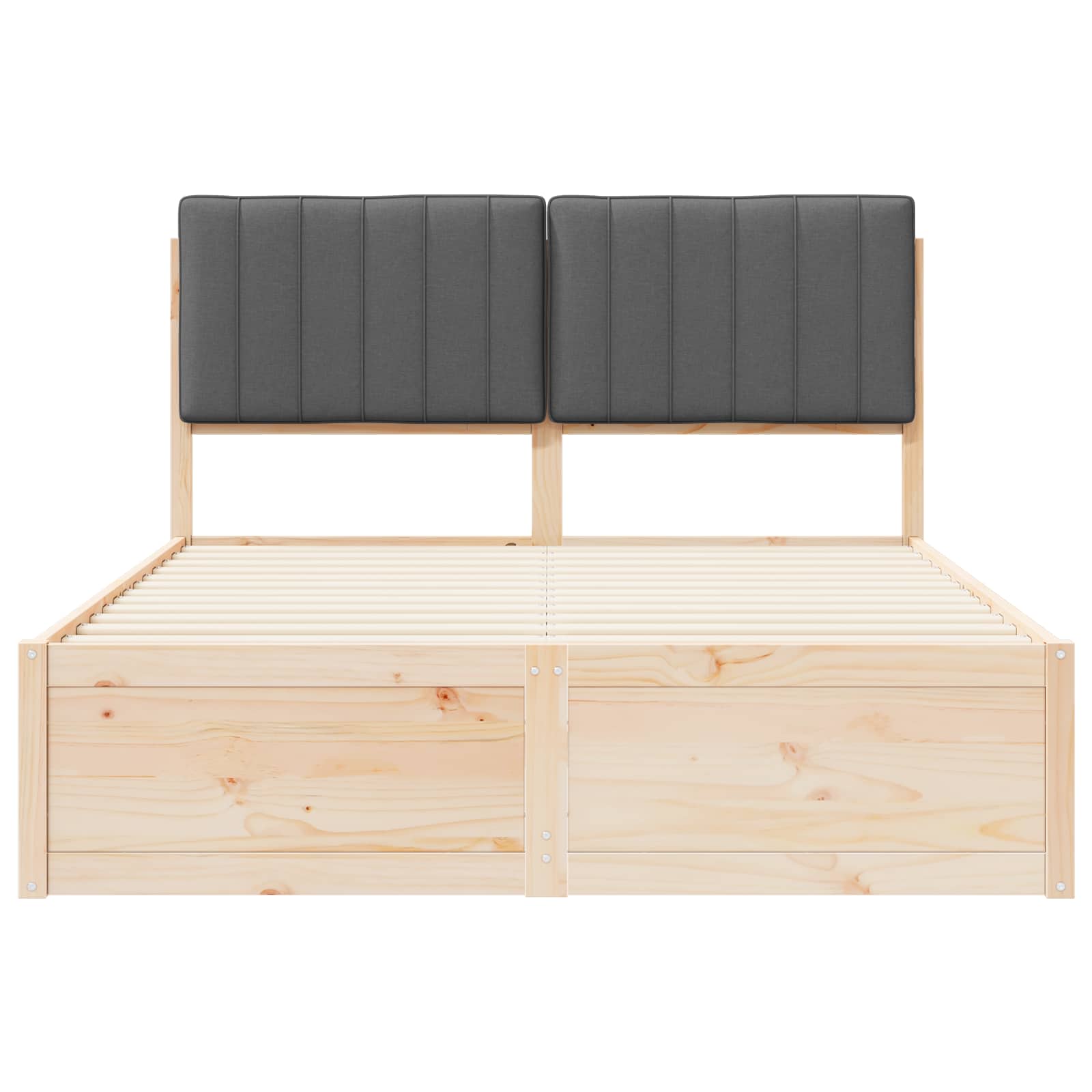 Bettgestell mit gepolstertem Kopfteil Hellgrau 200 x 200 cm