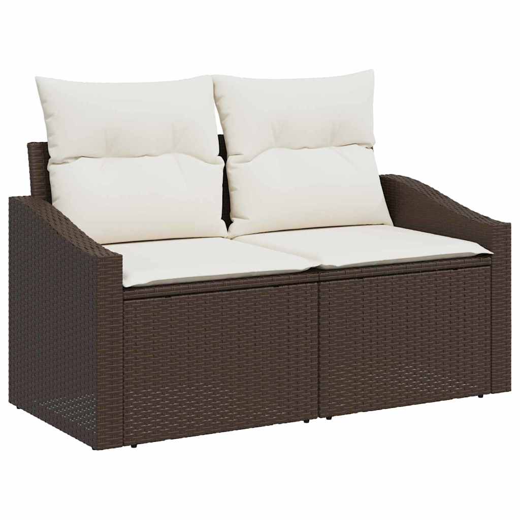 Garten Essgruppe mit Kissen 6 pcs Schwarz und Creme