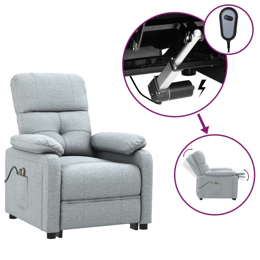 Massagesessel Elektrisch Dunkelgrau Stoff