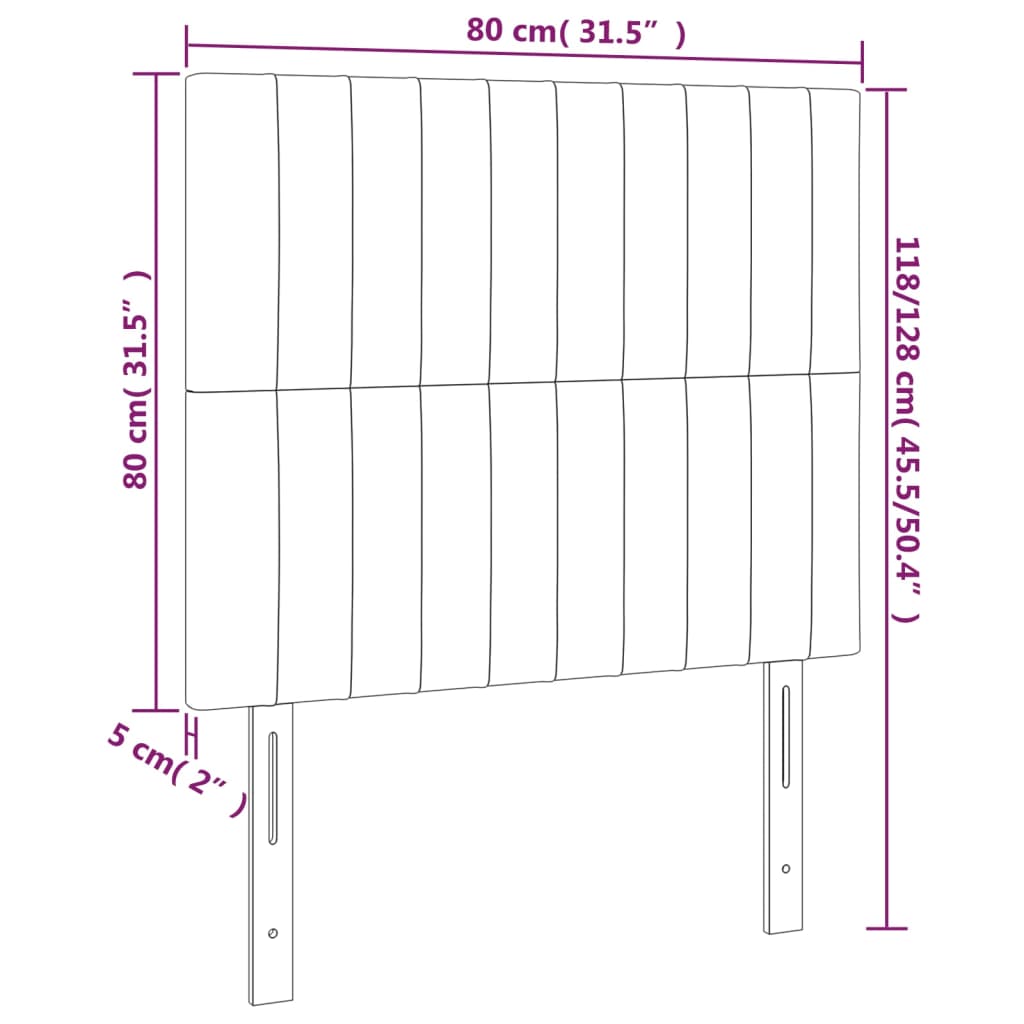 Kopfteil Hellgrau 80x5x118/128 cm Samt