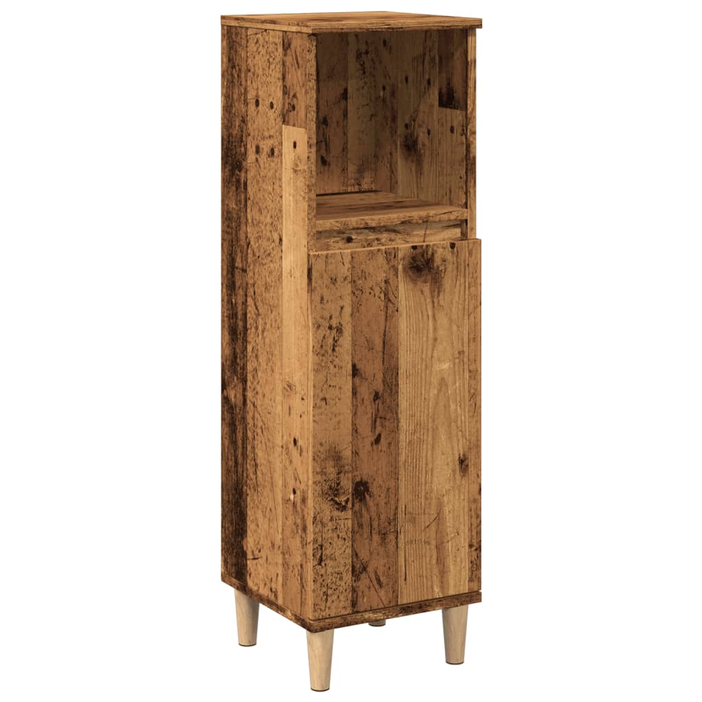 Badschrank Weiß 30x30x100 cm Holzwerkstoff