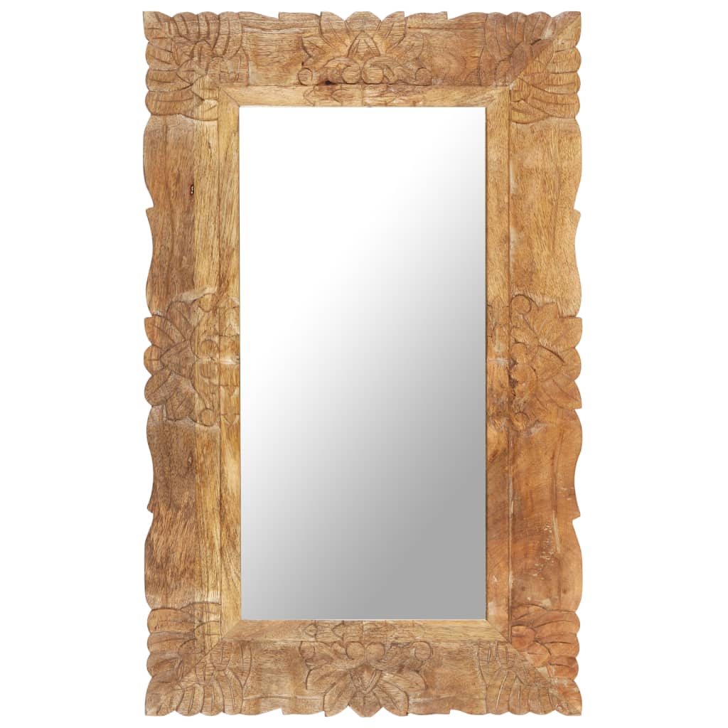 Spiegel Weiß 80x50 cm Mango Massivholz