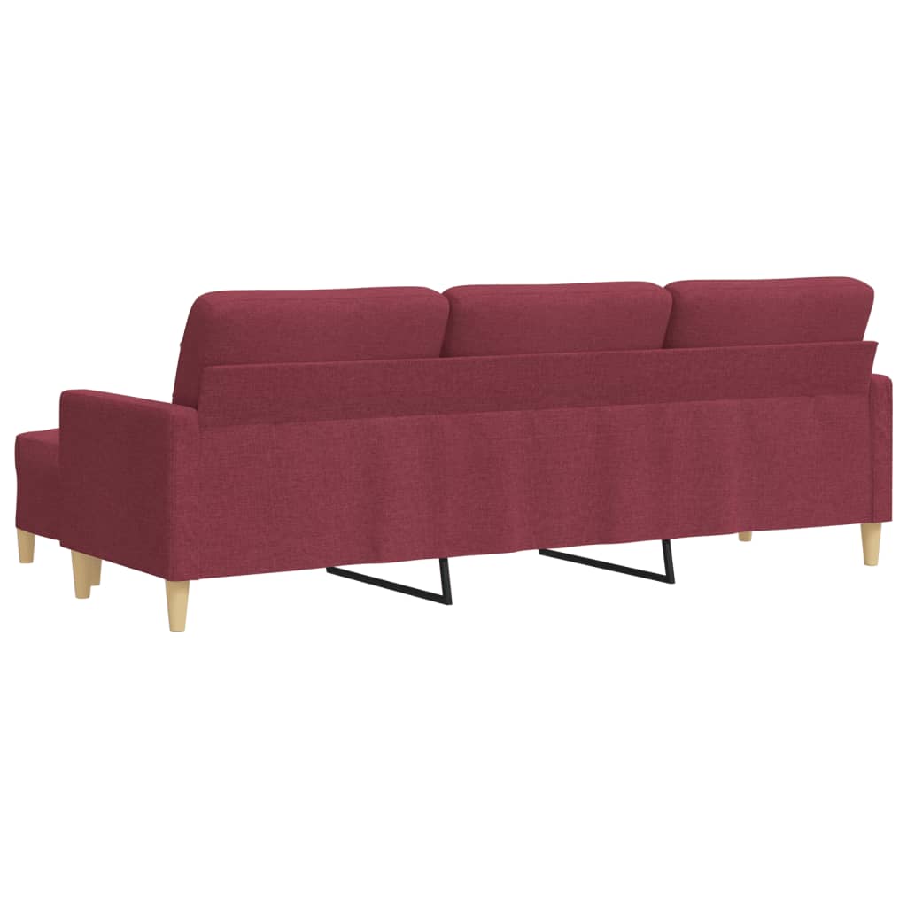 3-Sitzer-Sofa mit Hocker Taupe 180 cm Stoff
