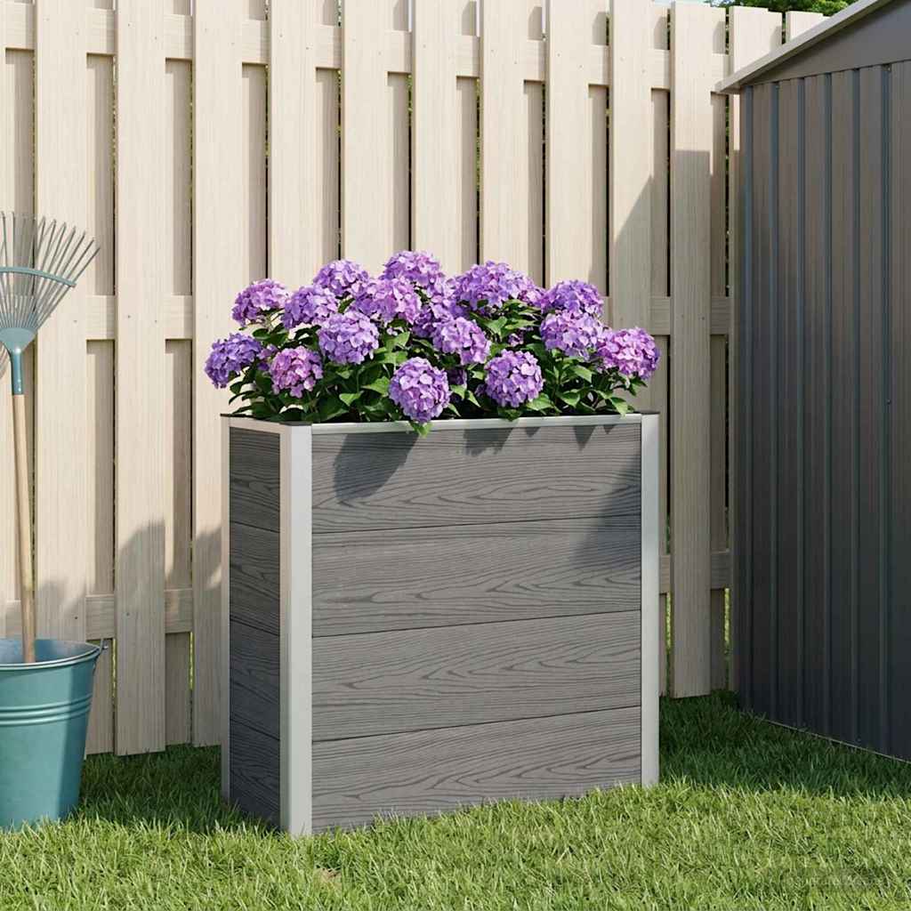 Hochbeet Grau 50 x 30 x 22 cm WPC und Aluminium